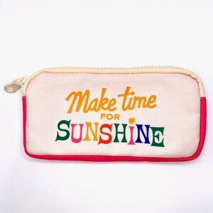 EUC ban.dō Make Time for Sunshine Cute Summer Pink Padded Eyeglass Pencil Case